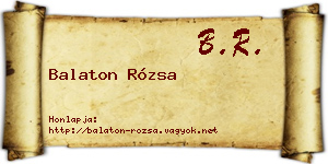 Balaton Rózsa névjegykártya