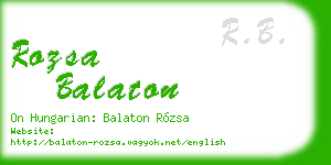 rozsa balaton business card